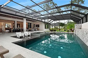 Bronze mansard pool enclosure by East Coast Alumihnum